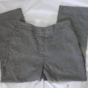 Zara Black White Houndstooth Cropped Pants